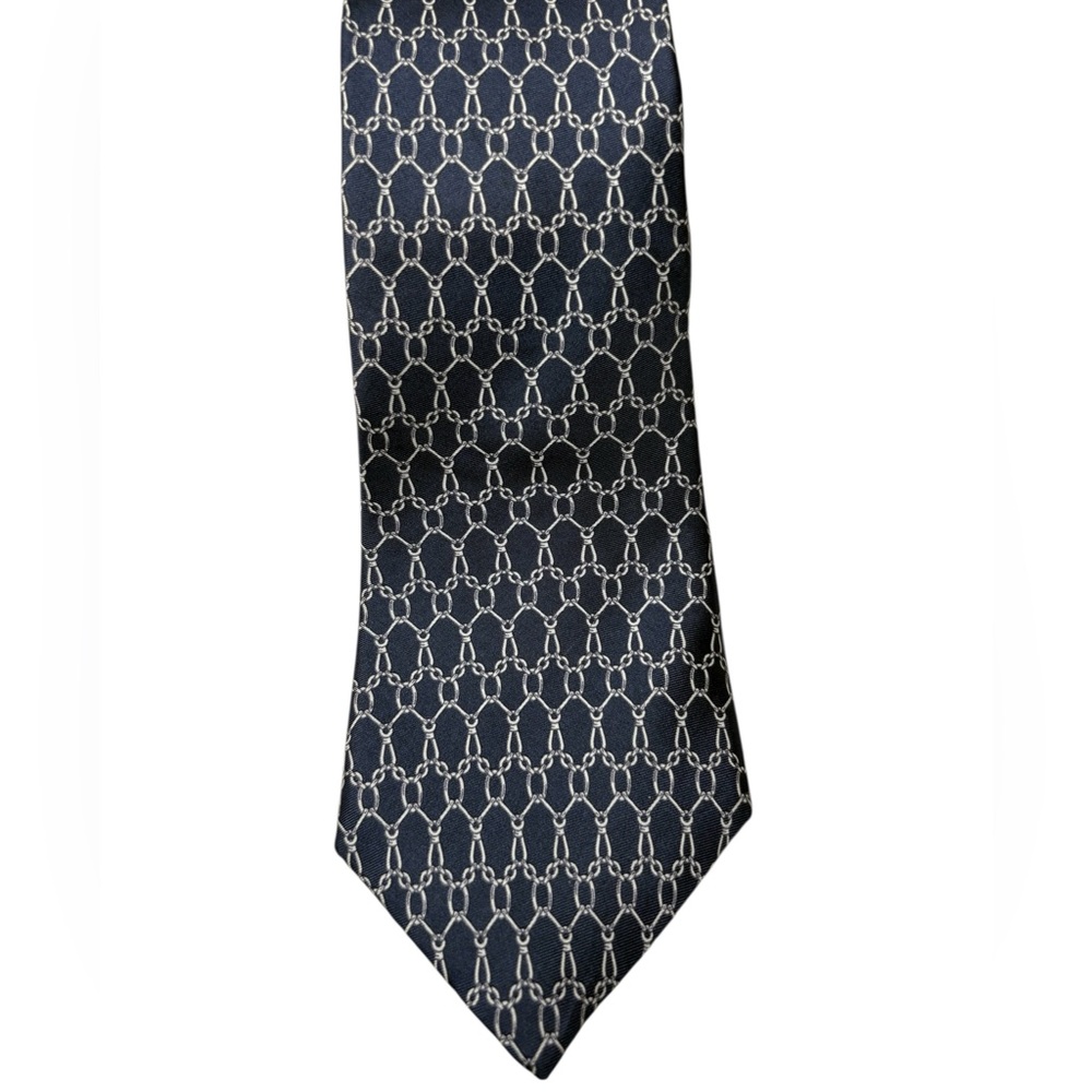 Saks 5th Ave Chain links Navy Tie